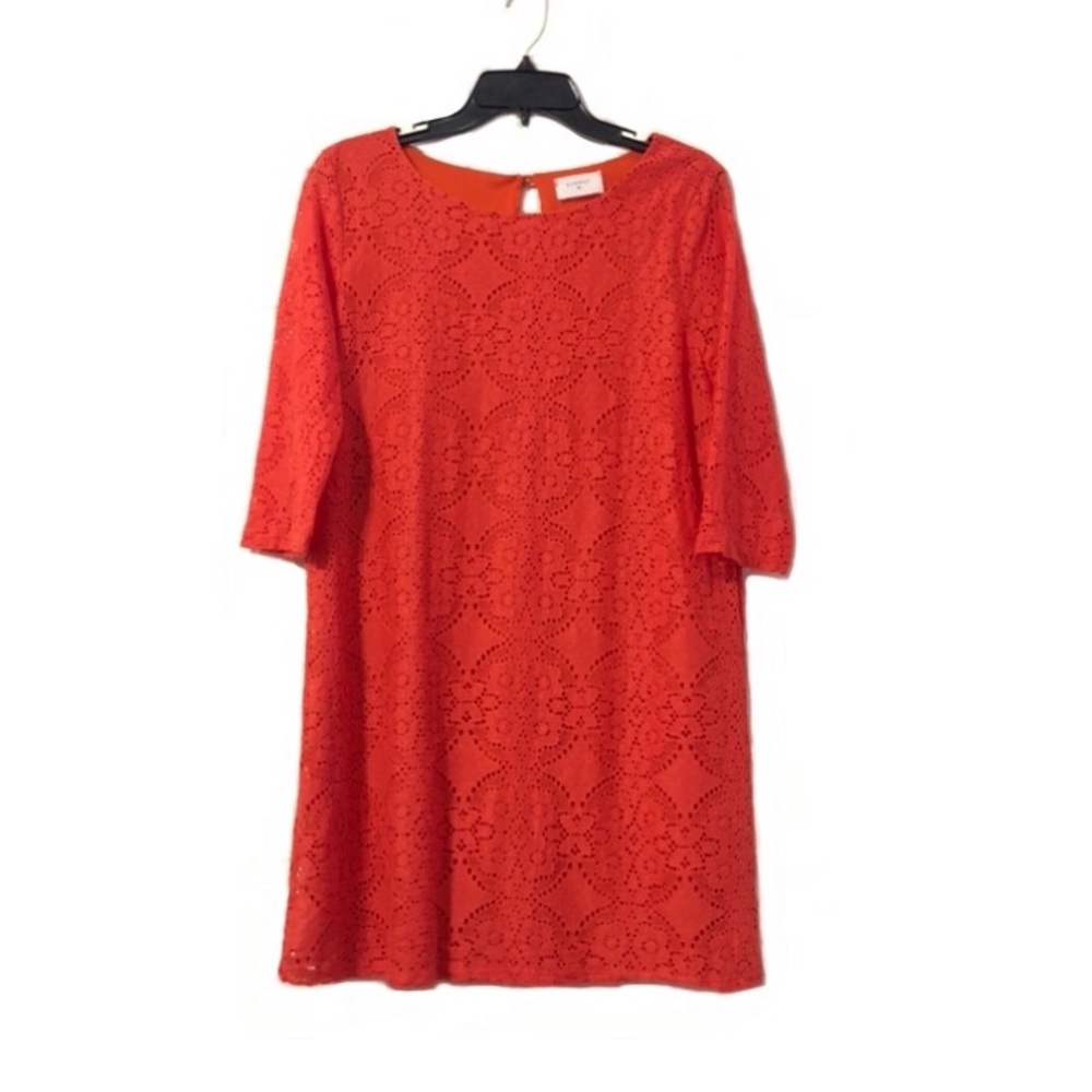 Everly Orange Floral Patterned Women’s Dress Large